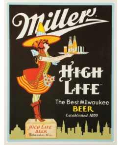 Miller Server Tin Sign 10.5"W x 16"H