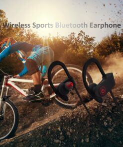 Bluetooth Headphones, Hussar Magicbuds Best Wireless Sports Earphones with Mic, IPX7 Waterproof, HD Sound with Bass, Noise Cancelling, Secure Fit, up to 9 Hours Working time (Upgraded), Black 30 91SY1EEyDfL