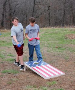 GoSports Flag Series Wood Cornhole Sets – Choose American Flag or State Flags – Includes Two Regulation Size 4 ft x 2 ft Boards, 8 Bean Bags, Carrying Case and Rules America 44 91Scwhxt66L