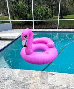JOYIN Inflatable Flamingo Tube, Pool Float, Fun Beach Floaties, Swim Party Toys, Summer Pool Raft Lounge for Adults & Kids, with 2 Cup Holders and Head Rest 32 91SftPIVAqL