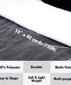 Craft And Party, White Fabric Tulle Roll 54 Inch by 40 Yards (120 ft) Fabric Tulle Bolt for Garden Netting, DIY Tutu Skirt, Wedding and Decoration (White) 54" x 40 yards 22 91SldaGYFmL