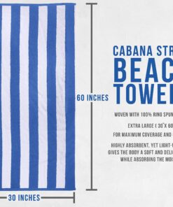Alternative view of Utopia Towels Cabana Stripe Beach Towels (76 x 152 cm) - 100% Ring Spun Cotton Large Pool Towels, Soft and Quick Dry Swim Towels (Pack of 4) (Blue, Green, Orange & Yellow) Blue, Yellow, Green, & Orange Pack of 4