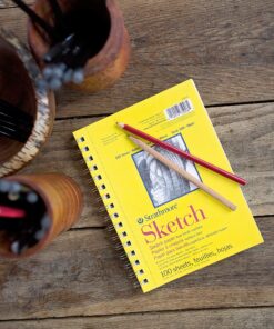 Strathmore 300 Series Sketch Paper Pad, Top Wire Bound, 9x12 inches, 100 Sheets (50lb/74g) - Artist Sketchbook for Adults and Students - Graphite, Charcoal, Pencil, Colored Pencil 14 91Son1wCmAL