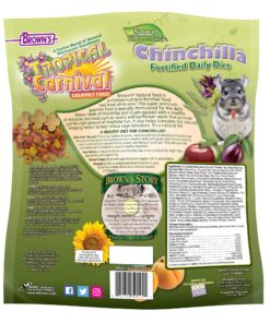F.M. Brown's Tropical Carnival Natural Chinchilla Food, 3-lb Bag - Vitamin-Nutrient Fortified Daily Diet with High Fiber Alfalfa and Timothy Hay Pellets for Optimum Digestion 6 91SqQViVQrL