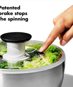 OXO Good Grips Stainless Steel Salad Spinner, 6.34 Qt. 36 91T ABQ7HlL
