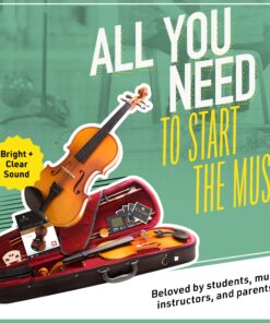 Alternative view of ﻿Mendini by Cecilio Violin Instrument – MV400 Size 3/4 Acoustic Violin with Bow, Case, Tuner, Metronome & Extra Strings, Kids & Beginner Violin, ﻿Maple Varnish, 3/4 Violin