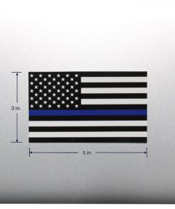 Thin Blue Line Flag Decal - 3x5 in. Black White and Blue American Flag Sticker for Cars and Trucks - in Support of Police and Law Enforcement Officers (1) 1 18 91T29kxO5rL 1
