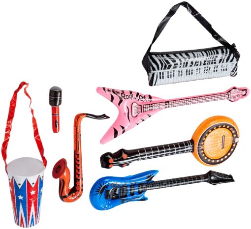 Rhode Island Novelty 10"- 42" Inflatable Rock Band Instrument KIT, 24 Pieces per Order