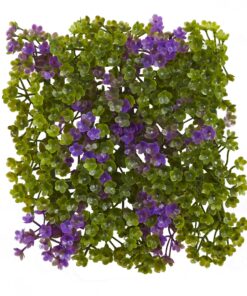 Alternative view of Nearly Natural Clover Mat (Set of 12), 6" x 6", Purple/Green