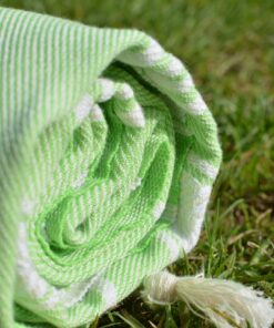 Dandelion - Basic Pattern - Naturally-Dyed Cotton Turkish Towel Peshtemal - 71x39 Inches - Pistachio Green 12 91TP0PDbTpL