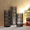 Set of 3 Metal Iron Candle Holder, Black Candlestick Modern Table Centerpiece for Indoor & Outdoor Decor, Dining Room, Home Decoration 5 91Tb1p DVyL 2