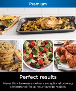 Alternative view of Ninja B39010 Foodi NeverStick Premium 10-Piece Bakeware Sheet Set, Oven Safe up to 500⁰F, with (2) Baking Sheets, Cookie Sheet, Loaf Pan, Muffin Pan, (4) Cake Pans & Cooling/Roasting Rack, Grey 10 Piece Set