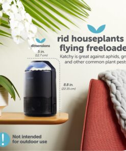 Katchy Indoor Insect Trap - Catcher & Killer for Mosquitos, Gnats, Moths, Fruit Flies - Non-Zapper Traps for Inside Your Home - Catch Insects Indoors with Suction, Bug Light & Sticky Glue (Black) Original Black 29 91Td cy2 hL