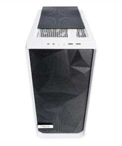 Fractal Design Meshify C - Compact Mid Tower Computer Case - Airflow/Cooling - 2X Fans Included - PSU Shroud - Modular Interior - Water-Cooling Ready - USB3.0 - Tempered Glass Side Panel - White TG 59 91Tk34jedjL