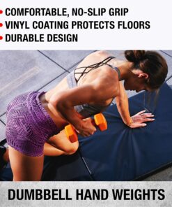 Dumbbells Hand Weights Set of 2 - Vinyl Coated Exercise & Fitness Dumbbell for Home Gym Equipment Workouts Strength Training Free Weights for Women, Men (1-10 Pound, 12, 15, 18, 20 lb) (E) Dark Blue | 5-Pound 13 91TlzRQONL