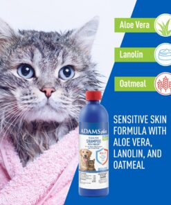 Adams Plus Flea & Tick Shampoo with Precor for Cats, Kittens, Dogs & Puppies Over 12 Weeks Of Age Sensitive Skin Flea Treatment | Kills Adult Fleas, Flea Eggs, Ticks, and Lice 12 Ounces Shampoo Only 25 91Tm4dixKCL 1