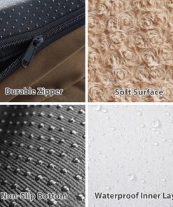 BFPETHOME Orthopedic Dog Beds for Medium Dogs - Waterproof Sofa Dog Bed with Removable Washable Cover, Medium Dog Bed with Waterproof Lining and Nonskid Bottom,Pet Bed for Large Dogs. 30.0"L x 20.0"W x 6.5"Th Beige Coffee 9 91TzgqFfJNL