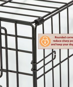 Medium Dog Crate | MidWest Life Stages 30" Double Door Folding Metal Dog Breed Crate | Divider Panel, Floor Protecting Feet & Dog Pan | 30.6L x 19.3W x 21.4H Inches 30.6"L x 19.3"W x 21.4"H Lifestages; Double Door 28 91U0d JlbTL
