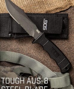 SOG Fixed Blade Knives with Sheath - SEAL Pup Tactical Knife, Survival Knife and Hunting Knife w/ 4.75 Inch Blade and Knife Sheath SEAL Pup - Nylon Sheath 45 91UCcRnE42L