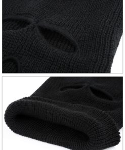 SATINIOR 3 Holes Full Face Cover Outdoor Balaclava Knitted Neck Gaiter Ski Mask for Sports Cycling Medium Pure Black 20 91UDhuVTEXL
