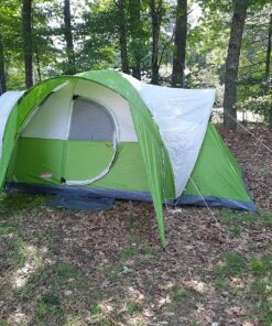 Coleman Montana Camping Tent, 6/8 Person Family Tent with Included Rainfly, Carry Bag, and Spacious Interior, Fits Multiple Queen Airbeds and Sets Up in 15 Minutes Green 8-Person 37 91UFPiB2XtL