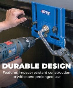 KREG KHI-Pull Cabinet Hardware Jig - for Cabinet Door Handles - Drilling Guide for Cabinet Doors - Creates Straight, Even Holes - Durable Drill Guides 44 91UGhThblfL