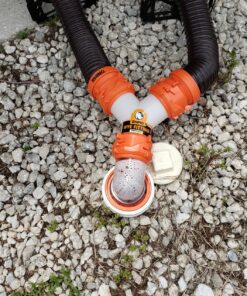 Camco RhinoFLEX Camper/RV Wye Sewer Hose Fitting | Features 360-Degree Swivel Ends & Built-In Gaskets for Odor Tight Connection | Allows for 2 Sewer Hoses to Connect to the Same Dump Station (39812) , Orange Wye Fitting 20 91UH4lNDuL