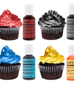 Bakery Airbrush Cake Kit with 3 Airbrushes, Compressor, 2 Air Hoses & 12 Color Chefmaster Food Coloring Set.7 fl Ounce 11 91UHuUVwheL