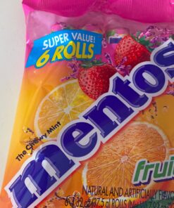 Mentos Candy, Mint Chewy Candy Roll, Fruit, Non Melting, 1.32 Oz , 6 count(Pack of 1) Orange 6 count(Pack of 1) 33 91UgeyRPS5L