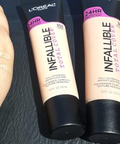 L'Oreal Paris Infallible Total Cover Foundation, Natural Buff, 1 fl; oz. 304 Natural Buff 1 Fl Oz (Pack of 1) 27 91Ugz7pqo2L