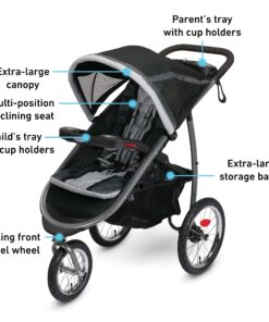 Graco FastAction Fold Jogger Travel System | Includes the FastAction Fold Jogging Stroller and SnugRide 35 Infant Car Seat, Gotham 41 91Um pyWpIL