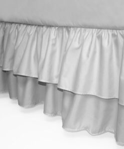 American Baby Company Double Layer Ruffled Crib Skirt, Grey, for Boys and Girls Gray Double Layer Skirt 7 91VGxKaXEGL