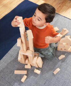 KidKraft 60-Piece Wooden Cutout Shapes Block Building Architectural Set - Natural 29 91VJo5s3aL