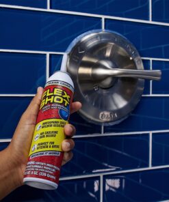 Flex Shot, 8 oz, Almond, Flexible Rubber Silicone Sealant, Waterproof Caulk, UV Resistant, No Caulk Gun Needed, Perfect for Kitchen, Bath, Showers, Sinks, Baseboards 13 91VKXrh qrL 1