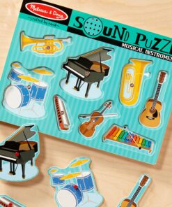Melissa & Doug Musical Instruments Sound Puzzle - Wooden Peg Puzzle (8 pcs) - Wooden Peg Chunky Baby Puzzle, Music Learning Toys, Musical Sound Puzzles For Toddlers And Preschoolers Ages 2+ Musical Instrumenets 22 91VKnlobjlL 2