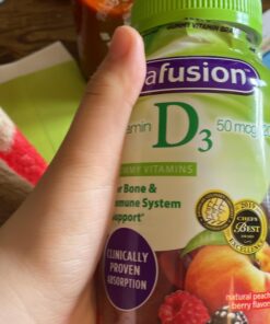 Vitafusion Vitamin D3 Gummy Vitamins for Bone and Immune System Support, Peach, Blackberry and Strawberry Flavored, 50 mcg Vitamin D, 75 Day Supply, 150 Count 150 Count (Pack of 1) 61 91VQXEXU4KL