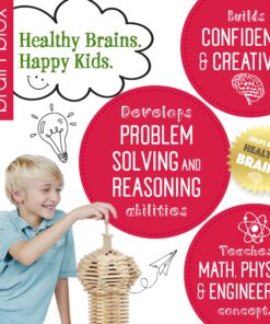 Brain Blox Natural Wooden Blocks for Kids Ages 4-8 - Montessori Blocks for Hands-on Learning - STEM and Architecture for Kids (100 Building Blocks) 15 91VRIyH1bL 1