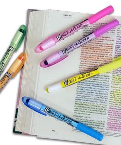 G.T. Luscombe Company, Inc. Accu-Gel Bible-Hi-Glider Bible Study Set | No Bleed Solid Gel Highlighter | No Smearing or Fading | Long Lasting Bright Translucent Colors (Set of 6) 1-Set Set of 6 41 91VYB zE41S