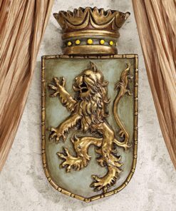 Design Toscano Medieval Rampant Lion Crest Medieval Decor Wall Sculpture - Set of Two, 14 Inch, Polyresin, Full Color Set of 2 14 91VlmOfjF4L