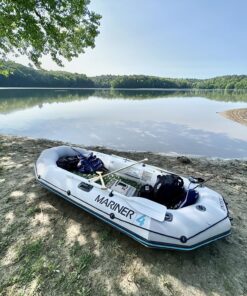 INTEX 68376EP Mariner 4 Inflatable Boat Set: Includes Deluxe 54in Aluminum Oars and High-Output-Pump – SuperTough PVC – Inflatable Thwart Seats – 4-Person – 1100lb Weight Capacity 51 91VlvtEZXyL