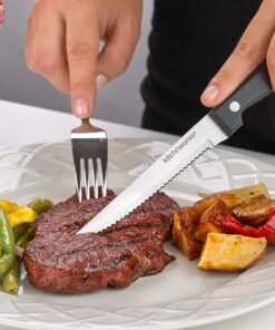 Knife Set With Wooden Block - 15 Piece Set Includes Chef Knife, Bread Knife, Carving Knife, Utility Knife, Paring Knife, Steak Knife, Boning Knife, Scissors And Knife Sharpener. - By Kitch N’ Wares 29 91VsJpyY 7L