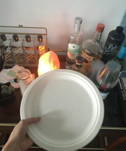 Susty Party 10-Inch Compostable Round (50-Count), Sugarcane Heavy Duty Disposable Biodegradable Plate for Dinner, White 11 91W79cvWD1L