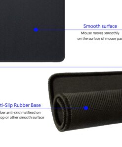 Gimnor 3 Pack Standard Mouse Pad with Stitched Edges, Comfortable Mouse Mat Pad, Non-Slip Rubber Base Mousepad for All Types of Mouse Laptop Computer PC 10.3 x 8.3 inches Black 12 91W7K9gIj7L