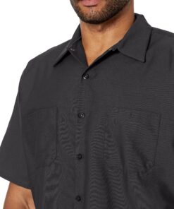 Red Kap Men's Short Sleeve Industrial Work Shirt Large Black 13 91WFmRZpZL