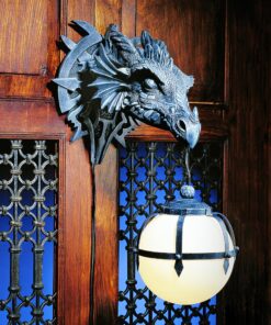 Alternative view of Design Toscano Marshgate Castle Dragon Electric Wall Sconce Light Fixture, Greystone