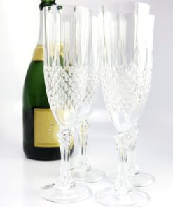 Alternative view of Set of 4 Champagne Flutes with Crystal Effect - Plastic Sparkling Wine Glasses to Celebrate Every Special Day - 8 Oz