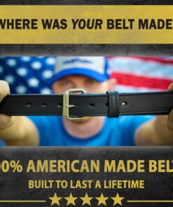 Relentless Tactical The Ultimate Gun Belt | Made in USA | Concealed Carry Belt/CCW Leather Gun Belt for Men 50 (Size 46 Pants - Check sizing guide) Brown - Stitched 8 91WJ91A7Q3L