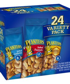PLANTERS Variety Packs (Salted Cashews, Salted Peanuts & Honey Roasted Peanuts), 24 Packs - Individual Bags of On-the-Go Nut Snacks - No Cholesterol or Trans Fats - Source of Fiber and Healthy Fats 24 Count (Pack of 1) 27 91WLgIG2DkL 2