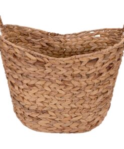 Household Essentials ML-4002 Tall Water Hyacinth Wicker Basket with Handles | Natural, Brown, Natural 30 91WM476HtcL