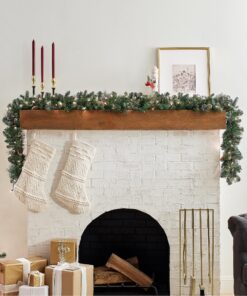 National Tree Company Pre-Lit Artificial Christmas Garland, Green, Carolina Pine, White Lights, Decorated with Pine Cones, Plug In, Christmas Collection, 9 Feet 100 Lights 14 91WRcBTF7BL